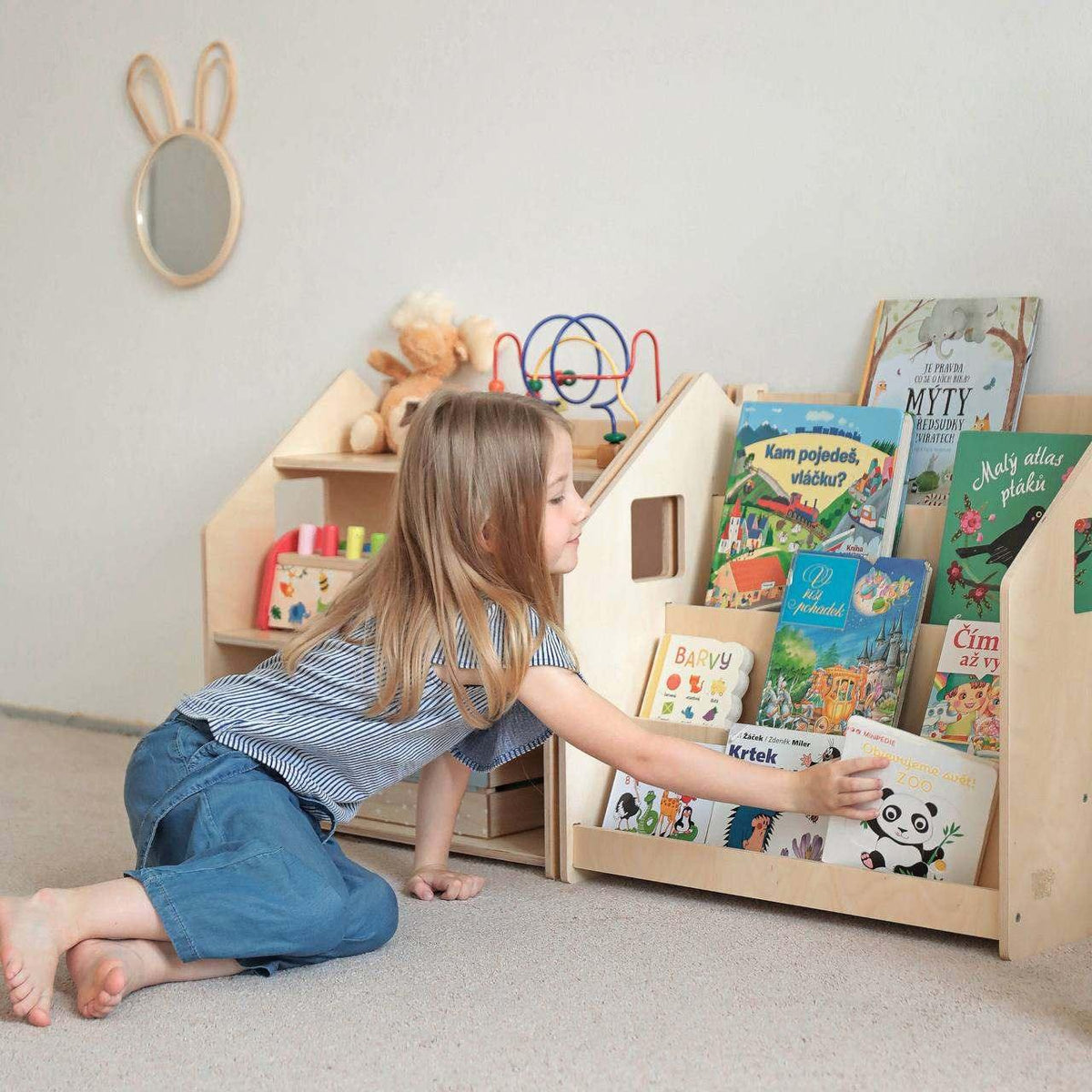 Bibliothèque et étagère à jouets - Montessori